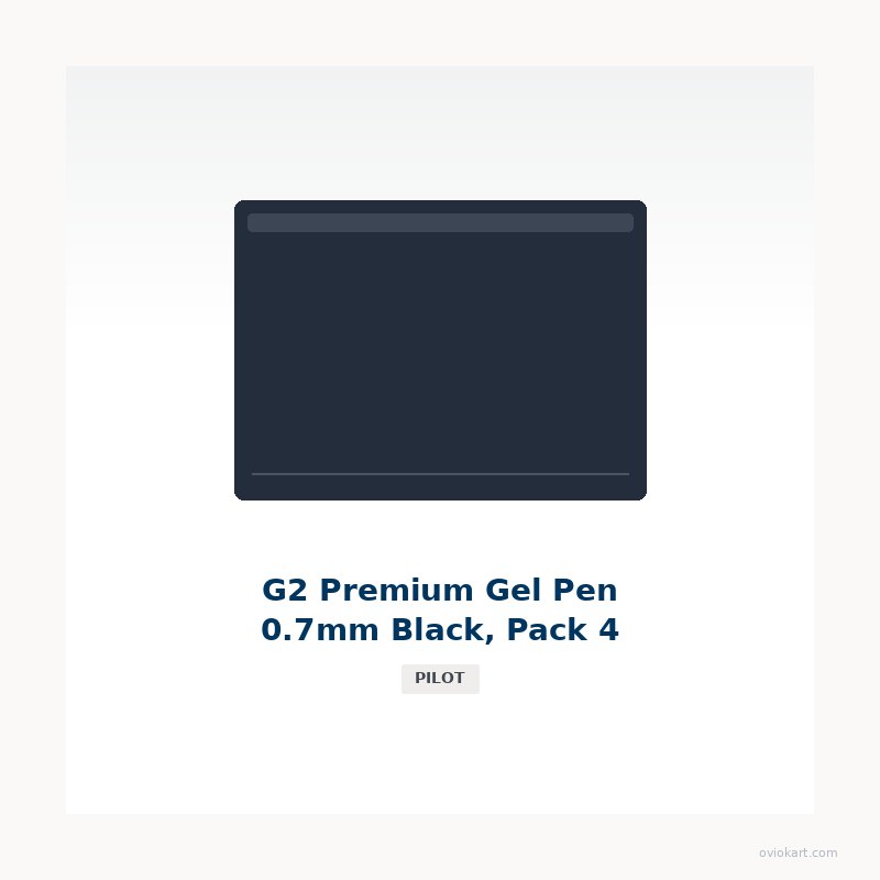G2 Premium Rolling Ball Gel Pen - 0.7mm Black (Pack of 4)